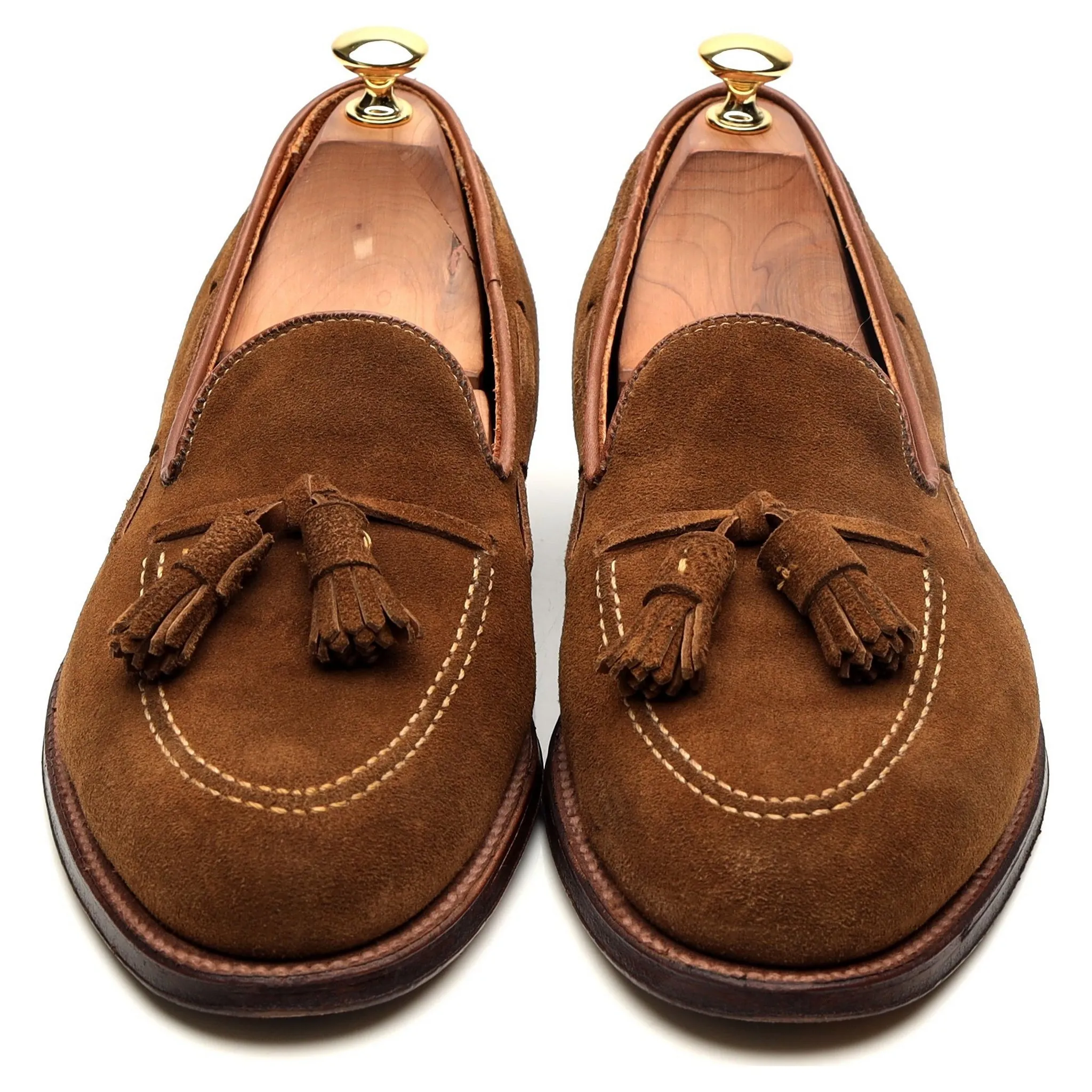 '3403' Snuff Tan Brown Suede Tassel Loafers UK 8.5 US 9 E