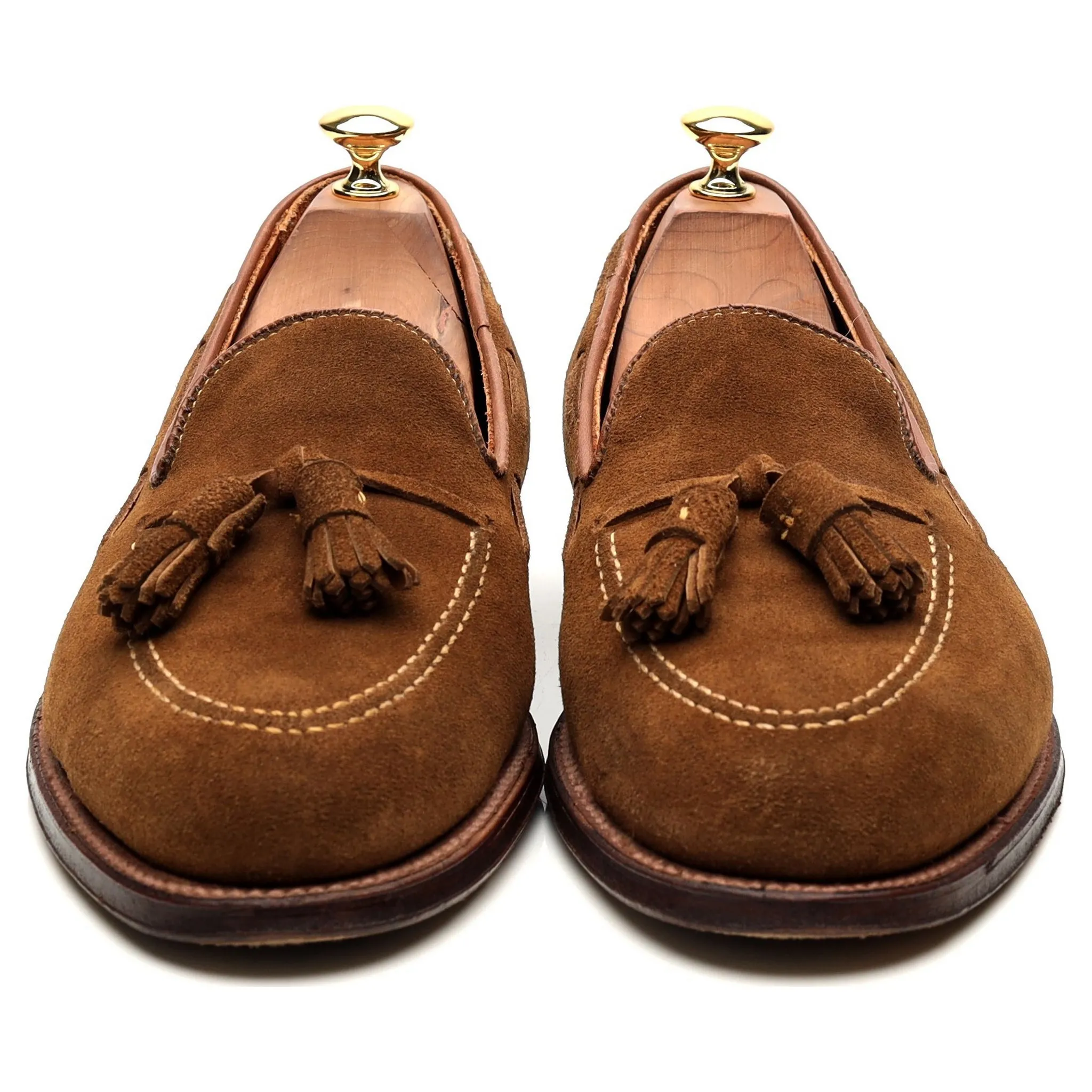 '3403' Snuff Tan Brown Suede Tassel Loafers UK 8.5 US 9 E