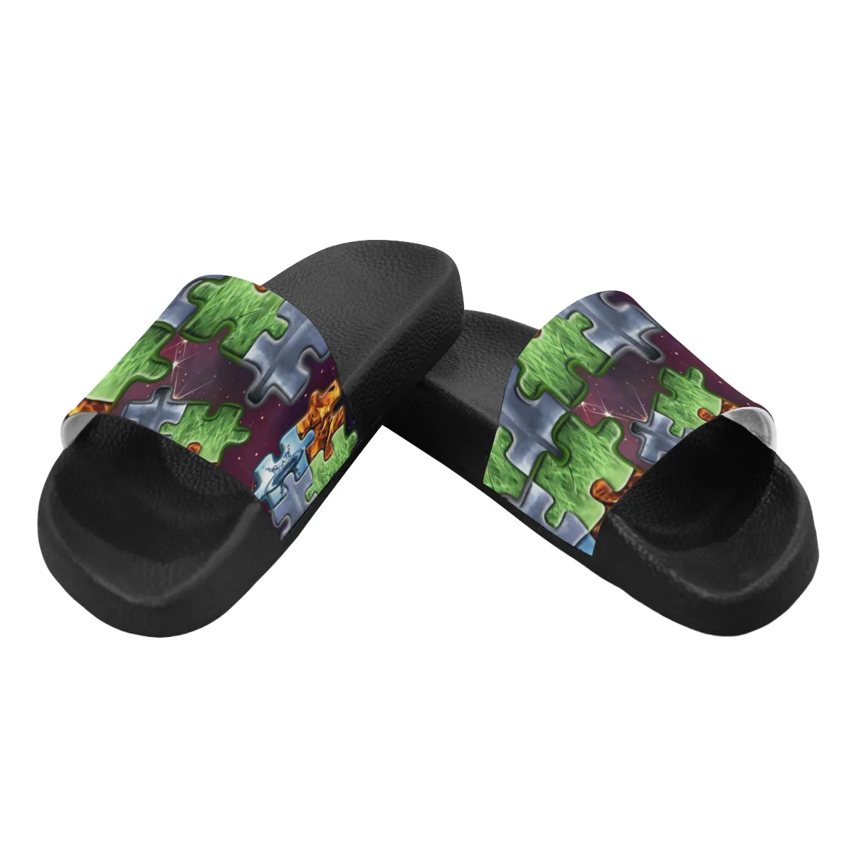 4 elements puzzle Men's Slide Sandals