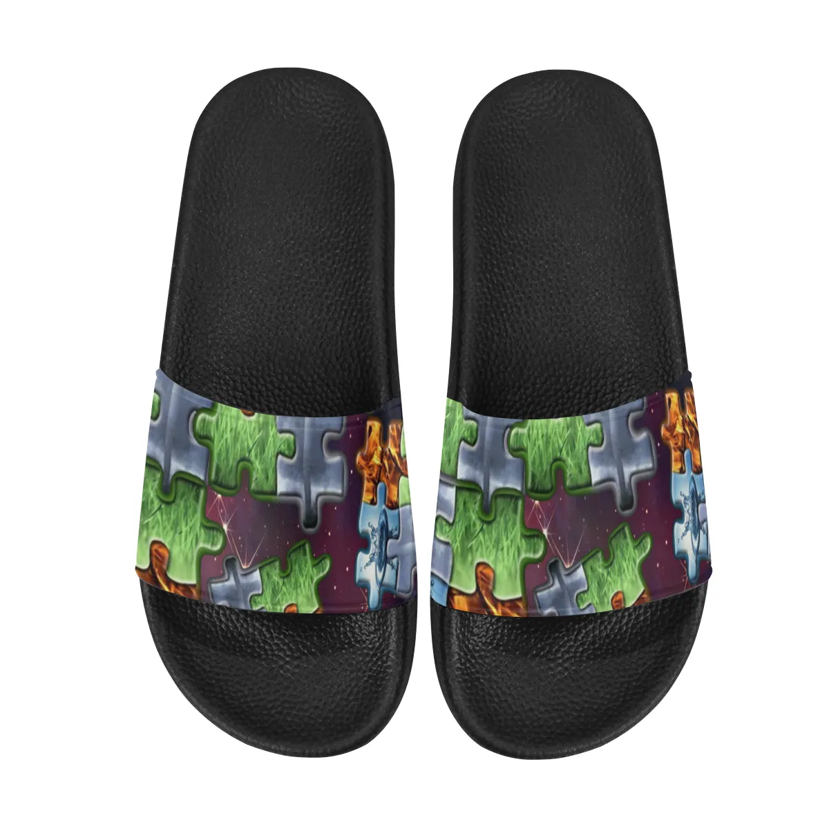 4 elements puzzle Men's Slide Sandals