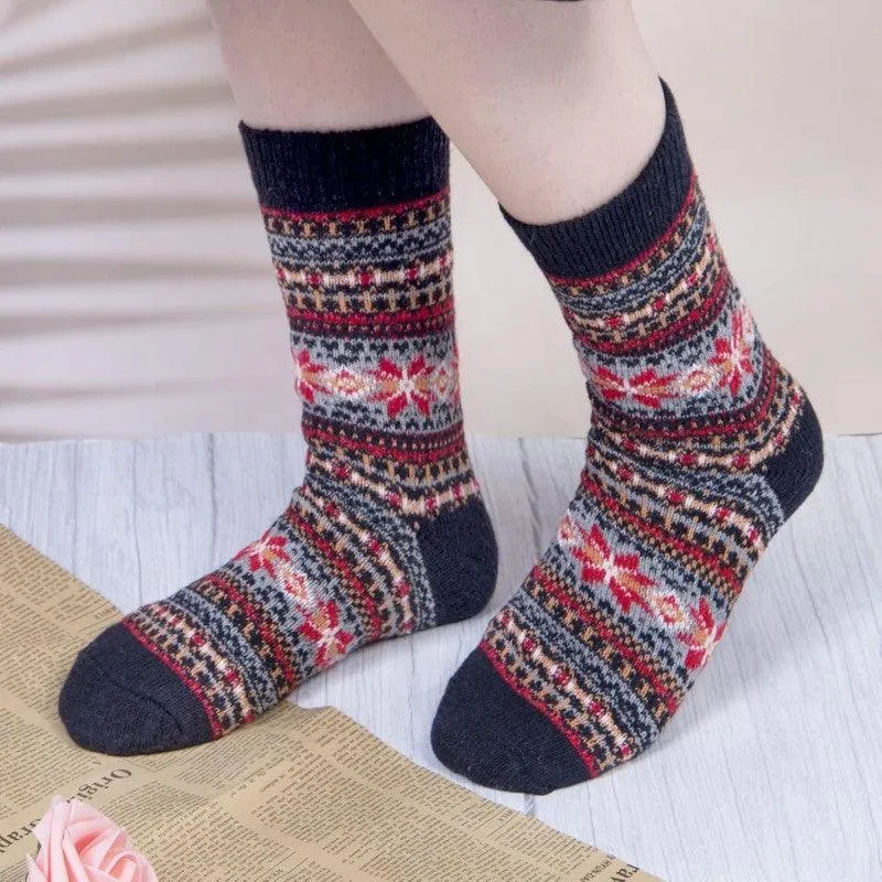 5-Pack Winter Wool Blend Socks - Warmth and Comfort