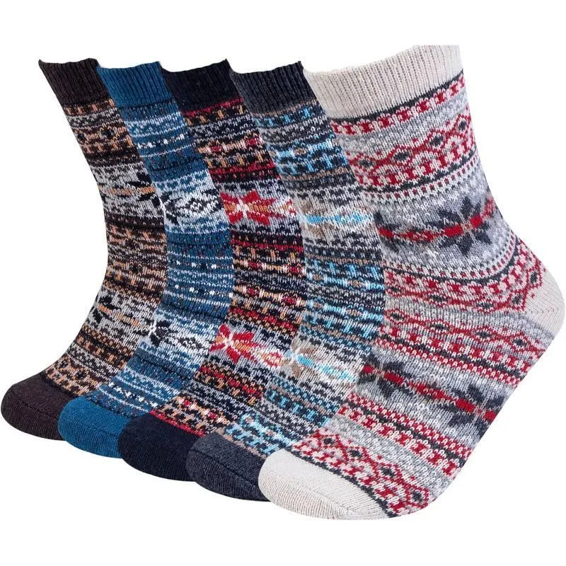 5-Pack Winter Wool Blend Socks - Warmth and Comfort