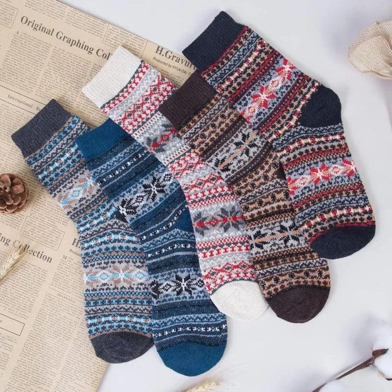 5-Pack Winter Wool Blend Socks - Warmth and Comfort