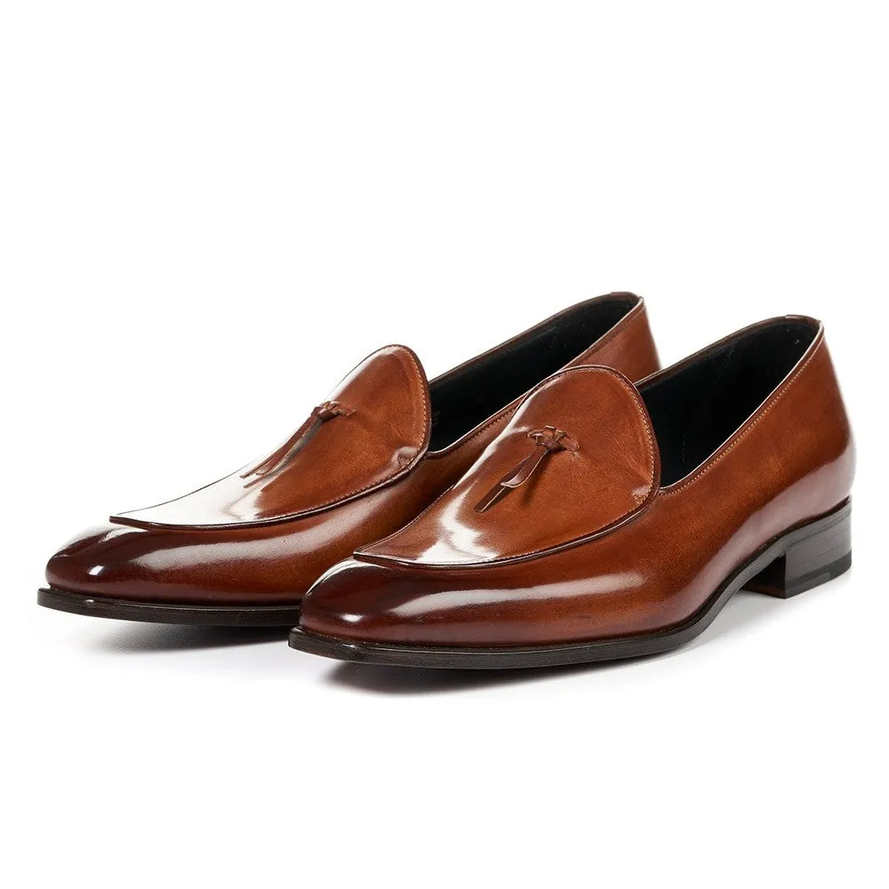 6 CM/2.36 Inches CMR CHAMARIPA Handcrafted Height Increasing Shoes Brown Leather Loafers for a Subtle