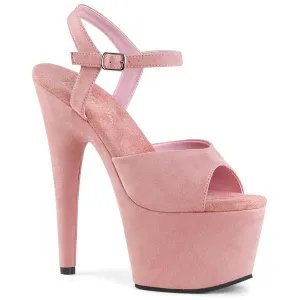 Adore-709FS Baby Pink Faux Suede, 7" Heels