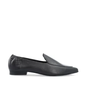 Biatracey Black Flat Leather Loafers