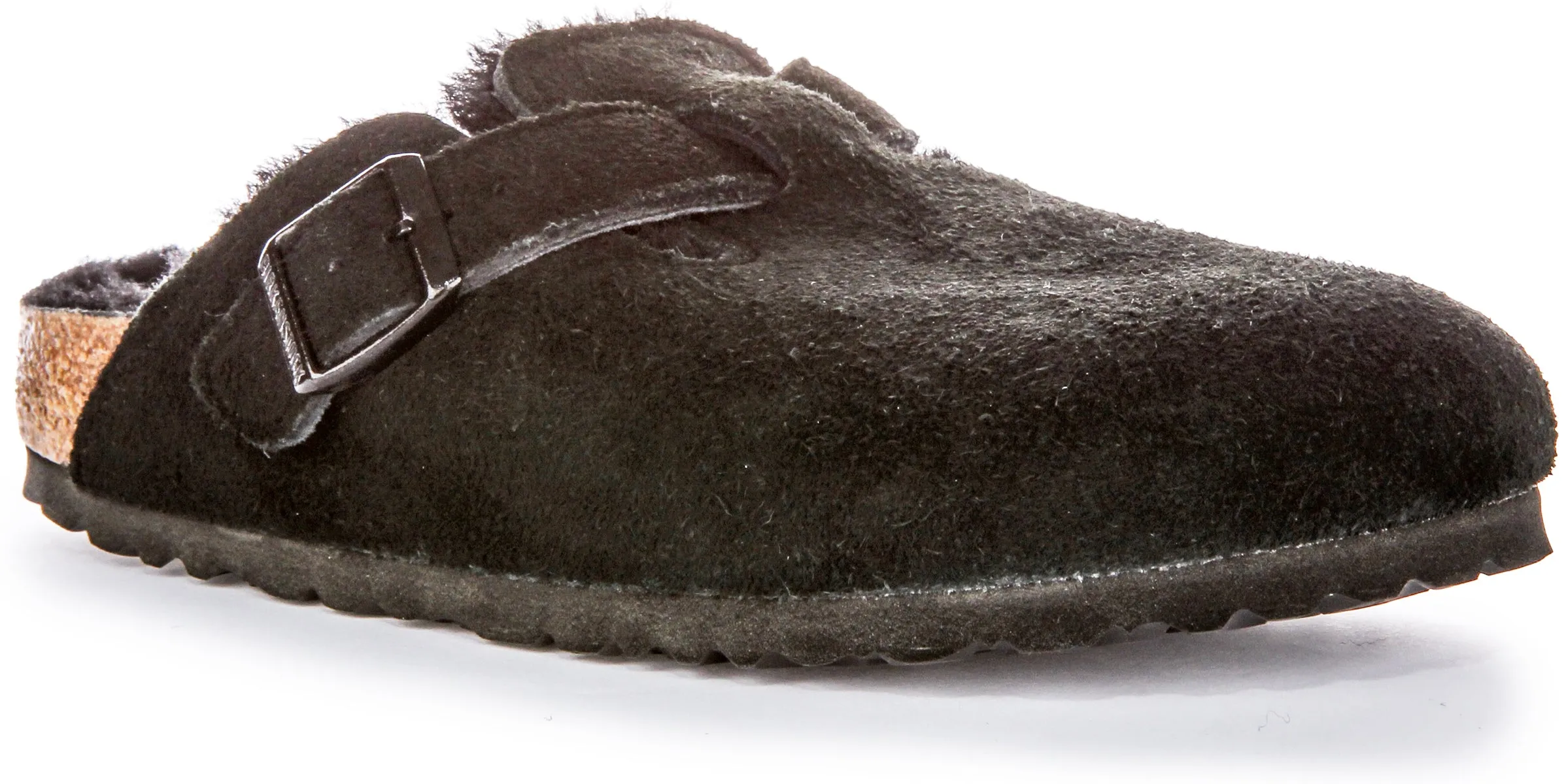 Birkenstock Boston Sherling In Black | Narrow Fit