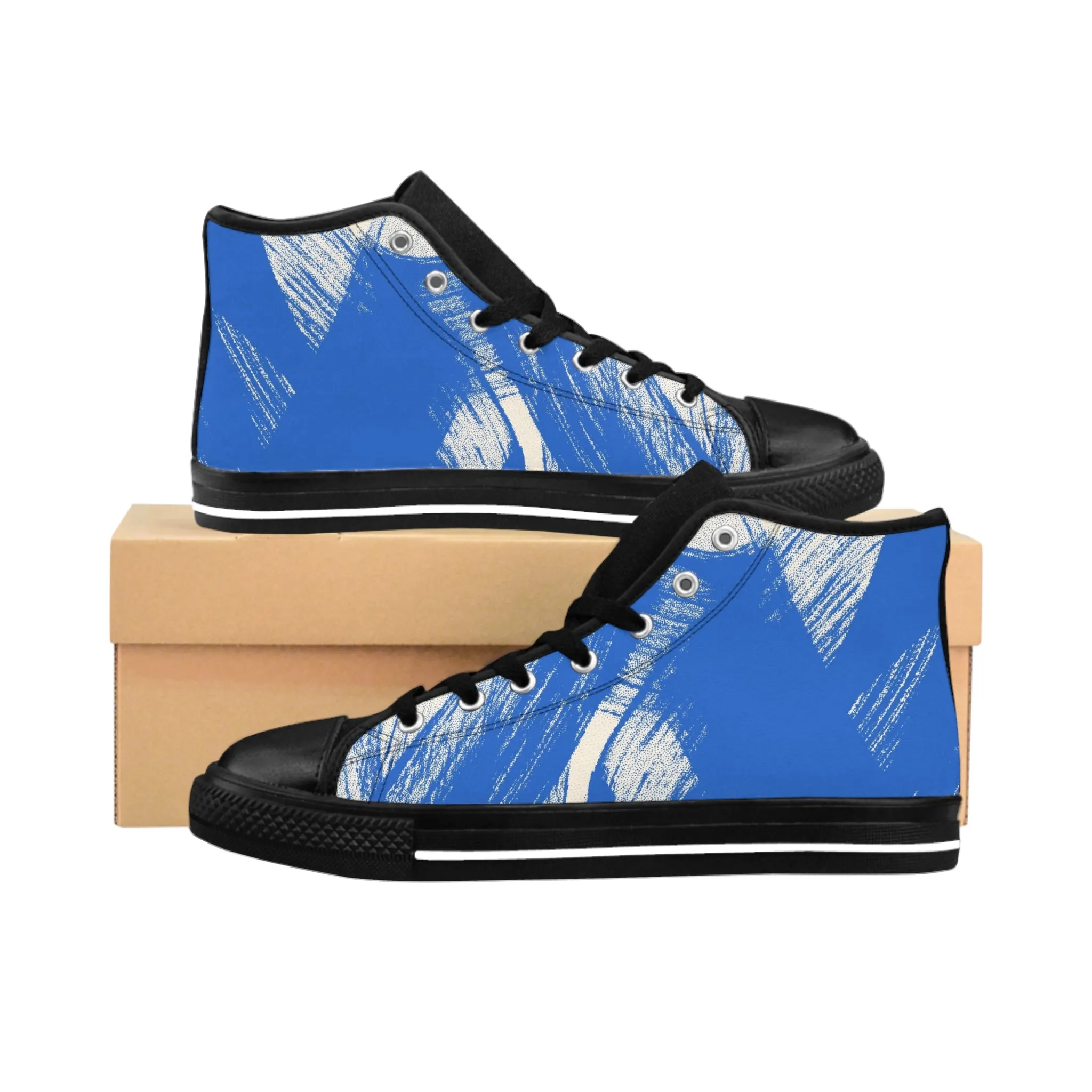 Blue Abstract Art Pattern Women's Classic Sneakers