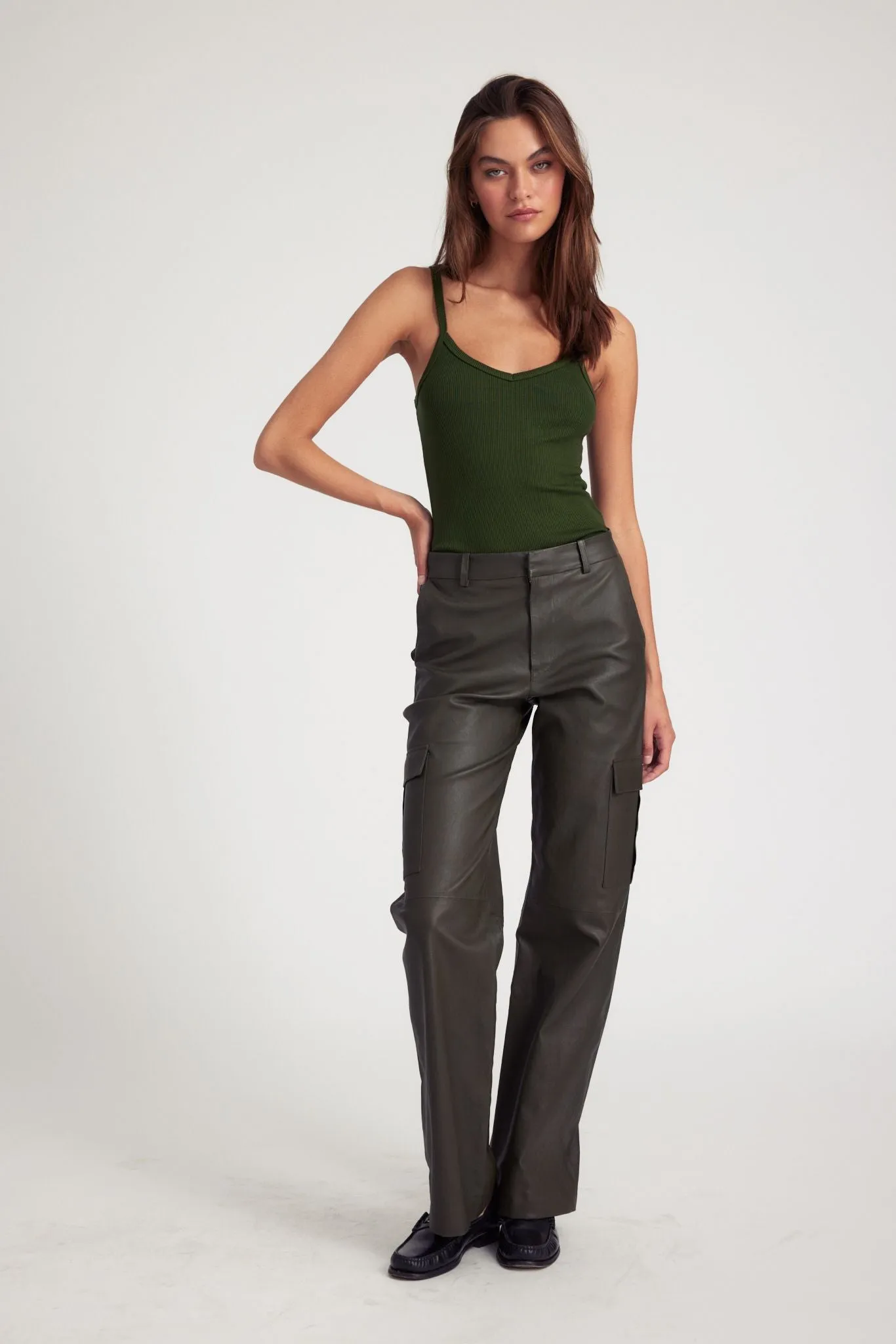 Cactus Leather Cargo Trousers