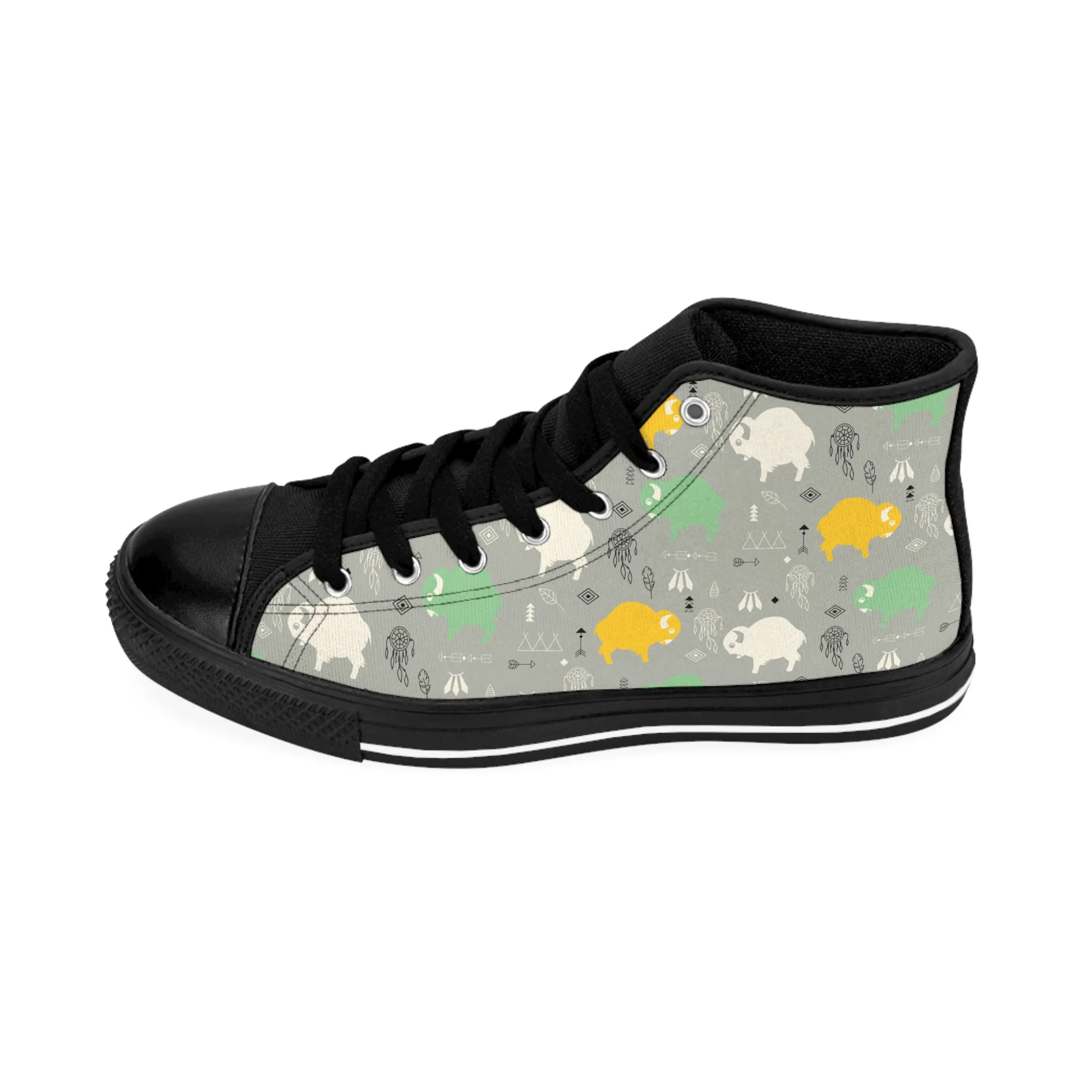 Colorful Buffalo Bison Women's Classic Sneakers