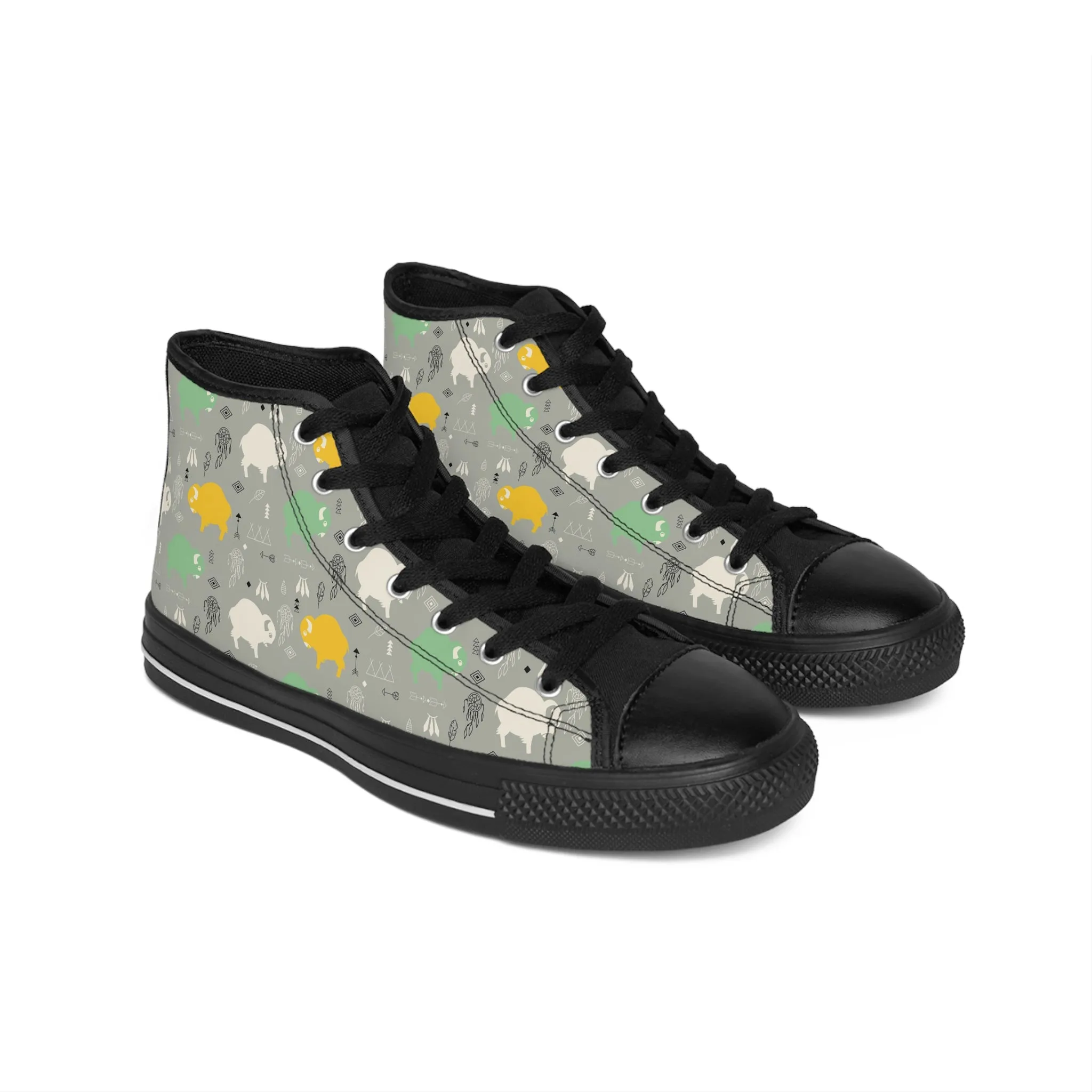 Colorful Buffalo Bison Women's Classic Sneakers