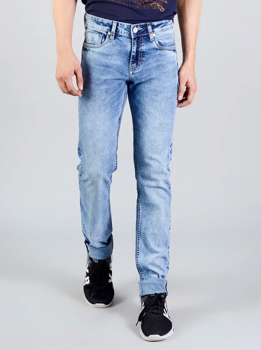 Copen Blue Washed Slim Fit Jeans | JadeBlue