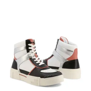 Coral & Silver Chic High-Top Sneakers