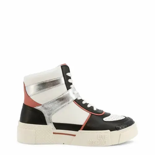 Coral & Silver Chic High-Top Sneakers