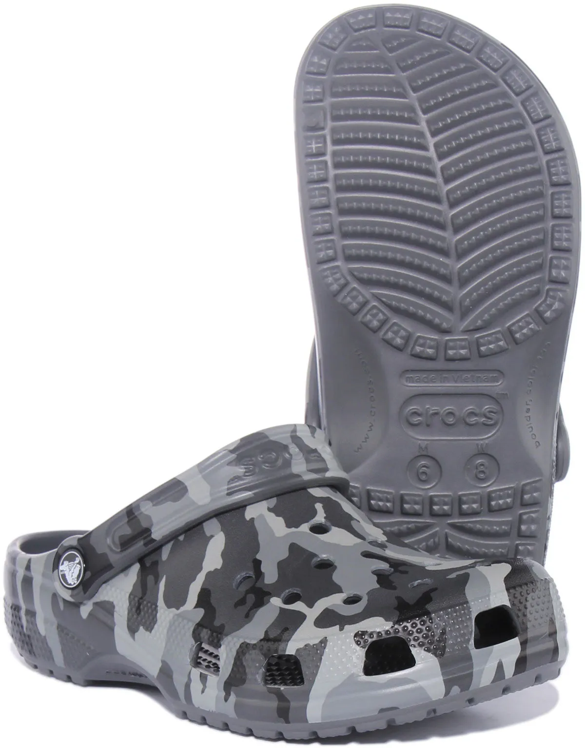 Crocs Classic Camo In Black Grey