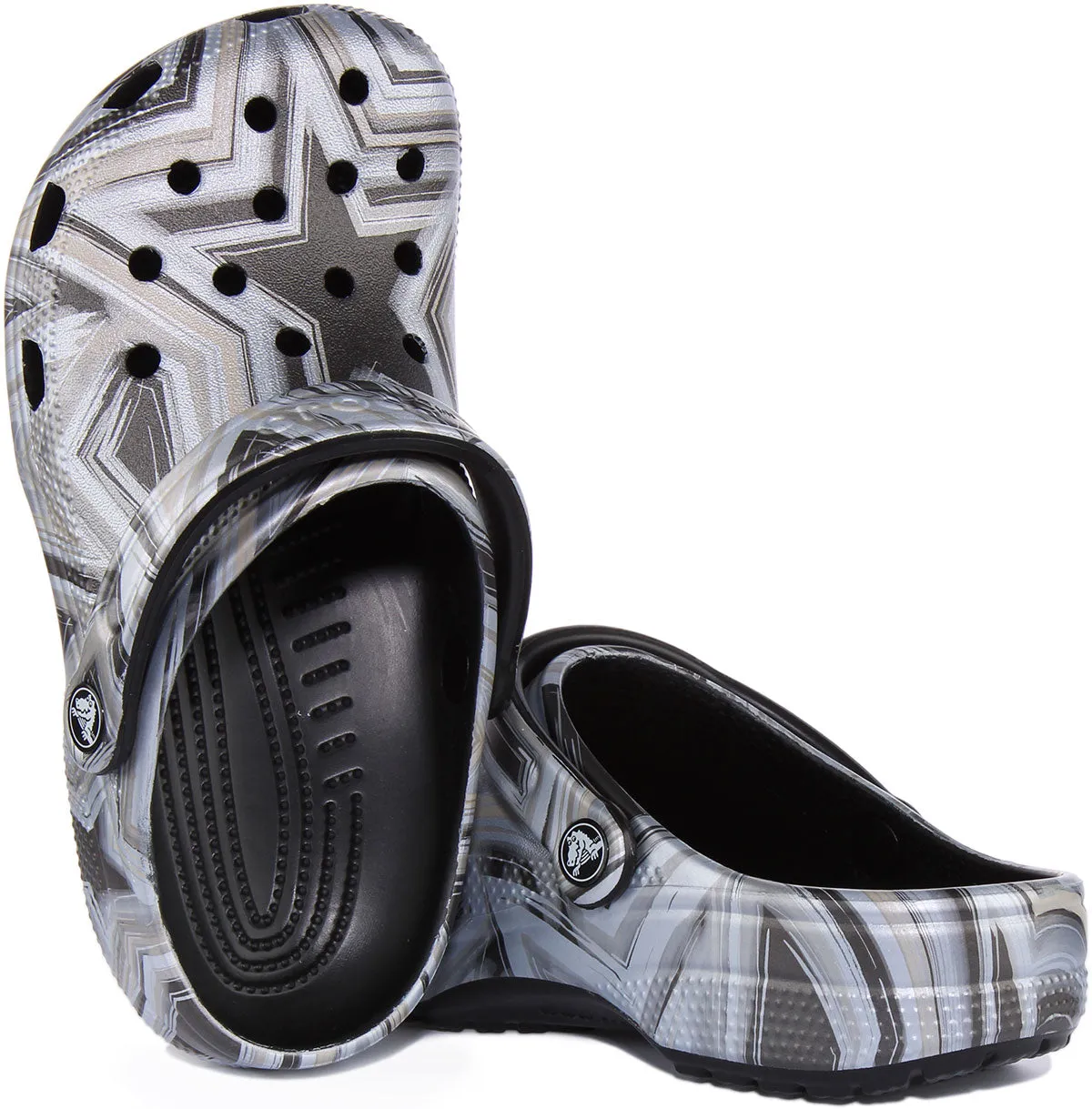 Crocs Classic Clog In Black Disco Print