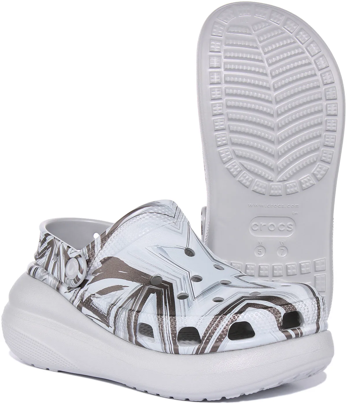 Crocs Classic Crush In Silver Squirls