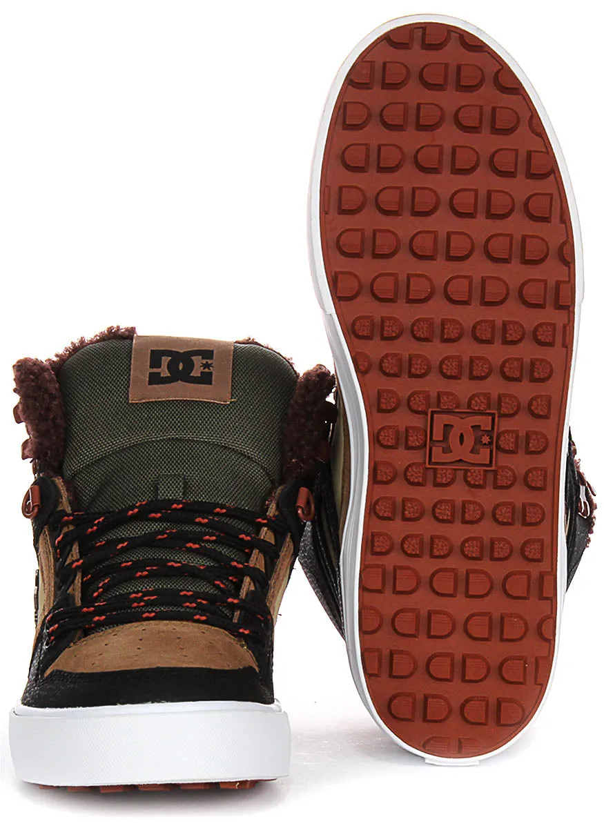 Dc Shoes Pure High Winter In Brown Black For Men