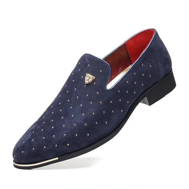 Dots Rivet Metal Appliques Loafers