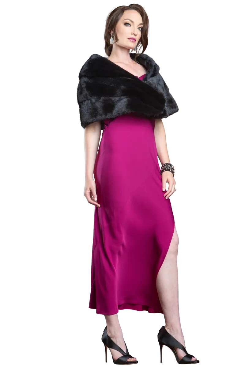 Elegant - Evening - Horizontal Mink Fur Cape