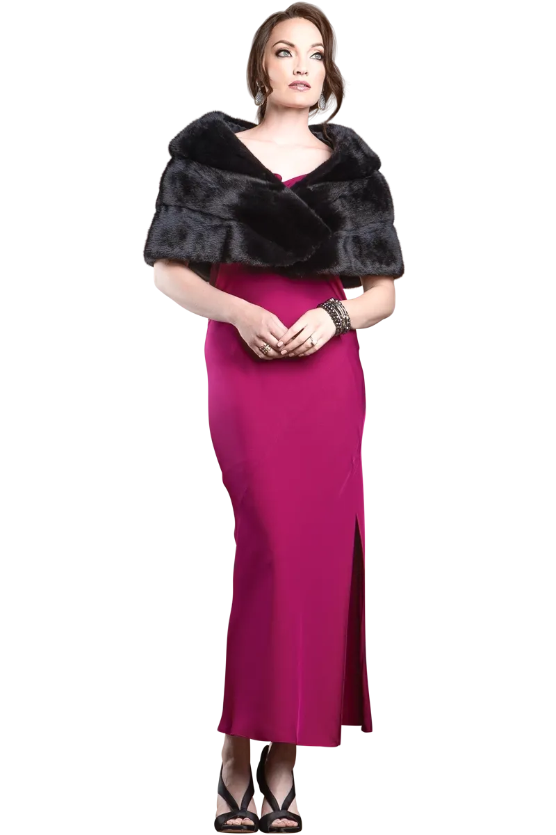 Elegant - Evening - Horizontal Mink Fur Cape