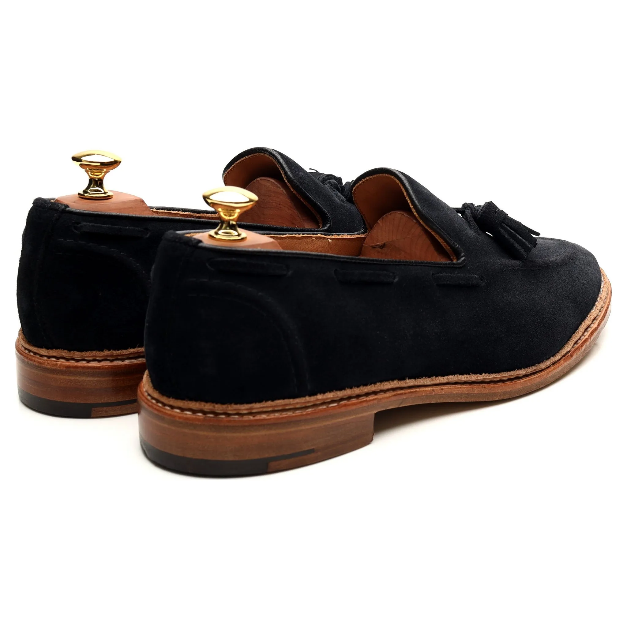 'Elton' Light Black Suede Tassel Loafers UK 9