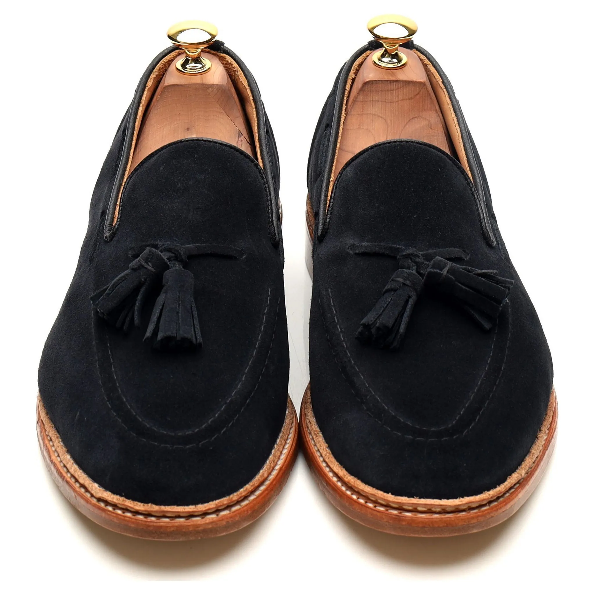 'Elton' Light Black Suede Tassel Loafers UK 9