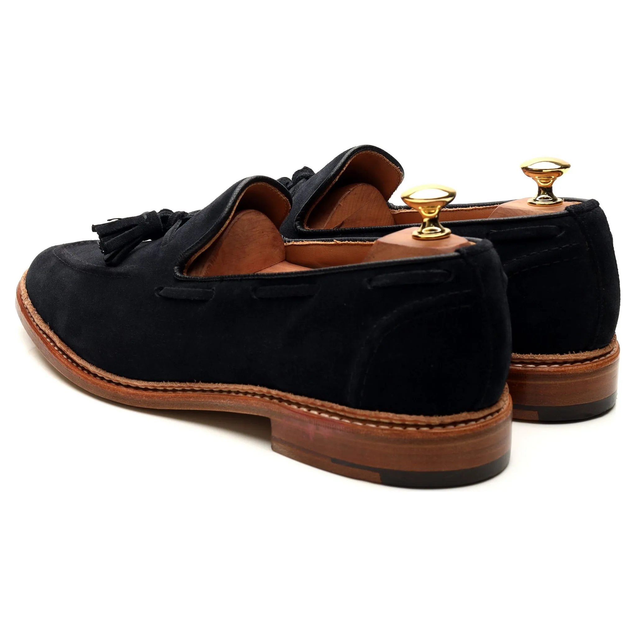 'Elton' Light Black Suede Tassel Loafers UK 9