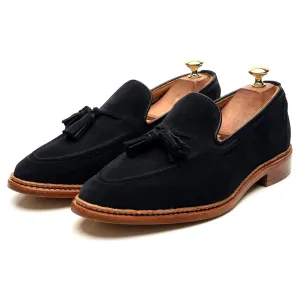 'Elton' Light Black Suede Tassel Loafers UK 9