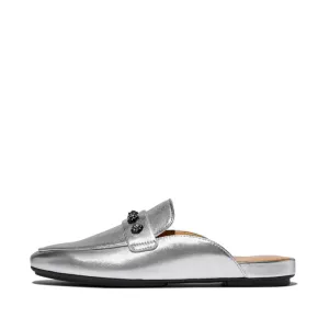 Fitflop Delicato Crystal Cluster Soft M/Leather Mules Silver