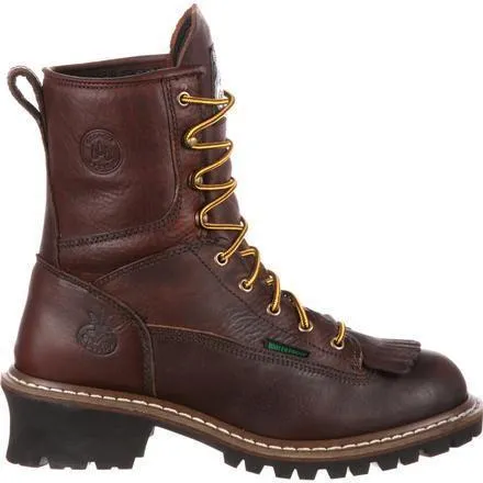 Georgia Men's 8" Steel Toe Waterproof Logger Work Boot - Brown - G7313