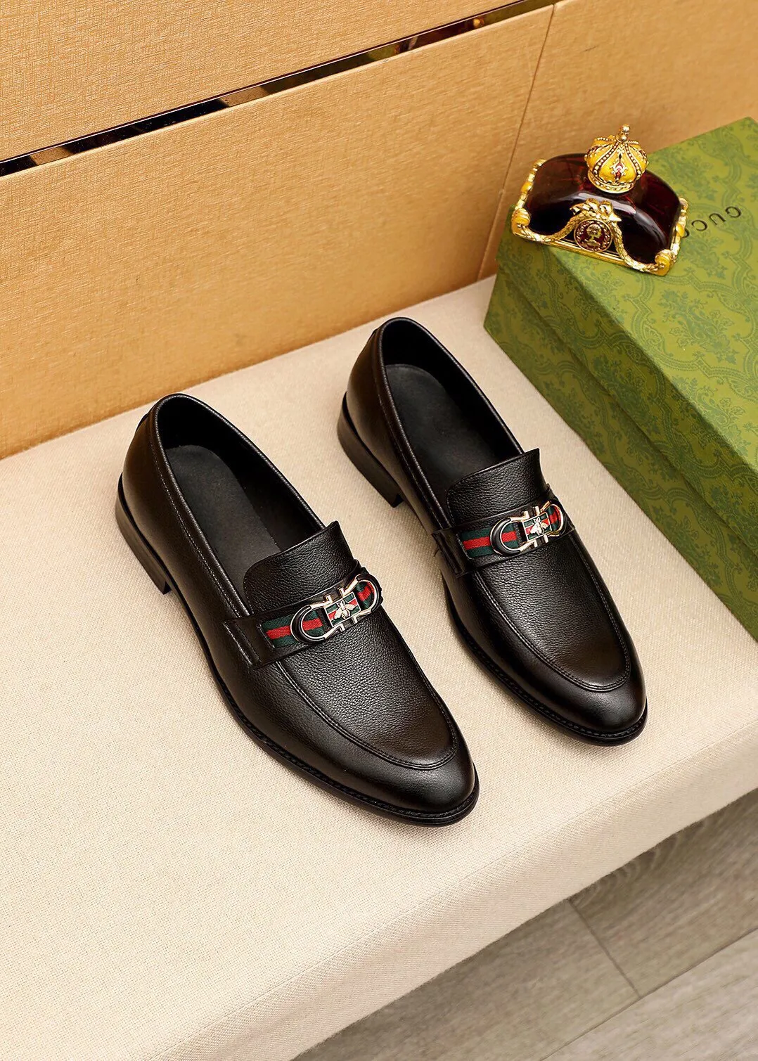 GG LOAFERS MENS MATTE BLACK COWHIDE