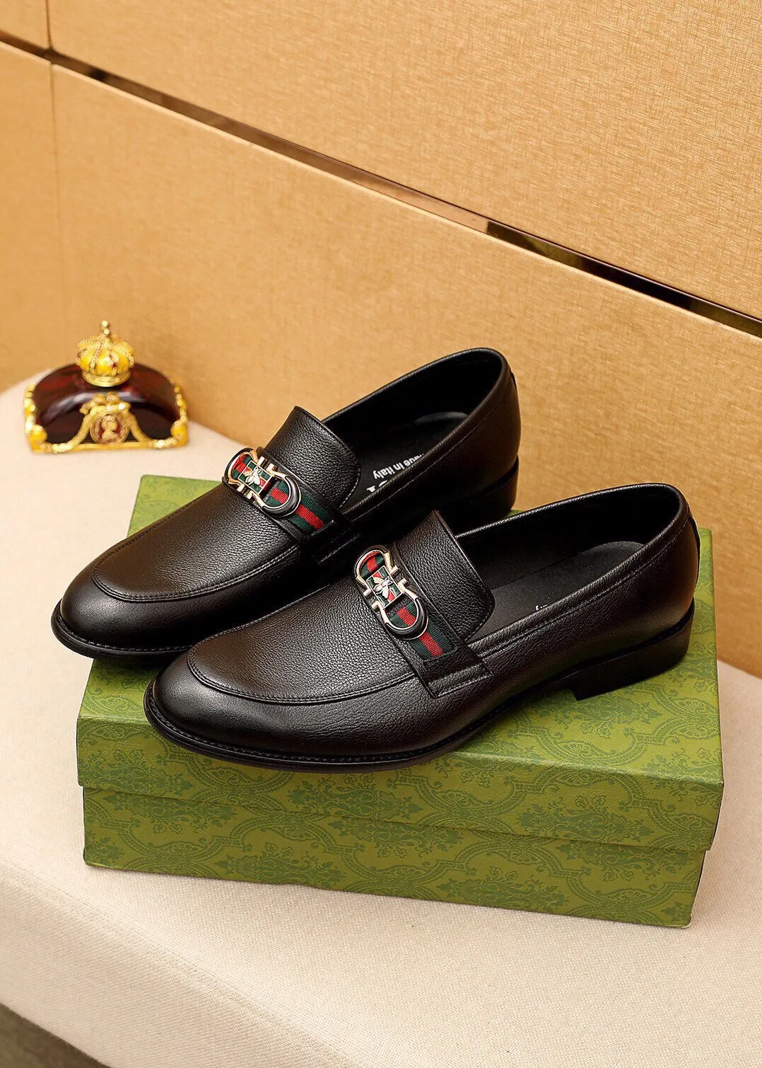 GG LOAFERS MENS MATTE BLACK COWHIDE