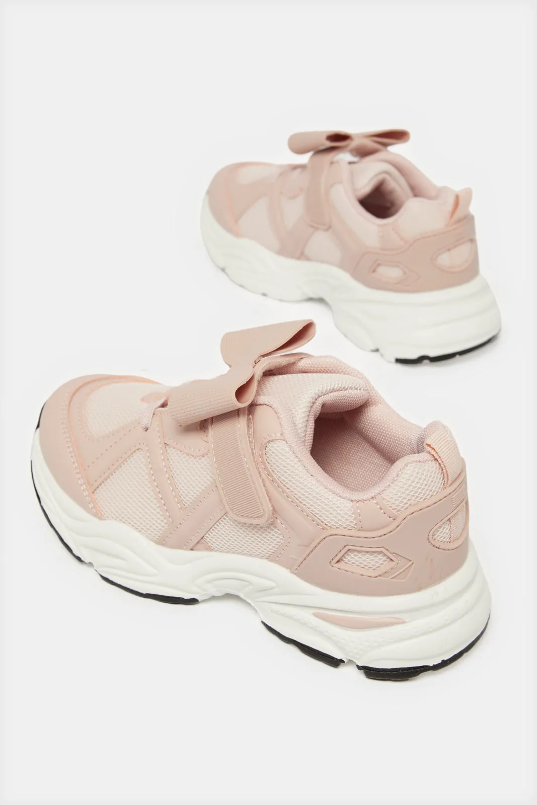 Girls Pink Colour Block Trainers