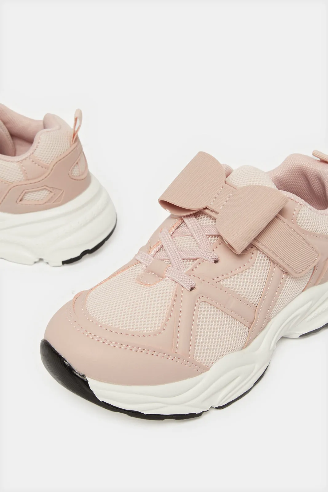 Girls Pink Colour Block Trainers