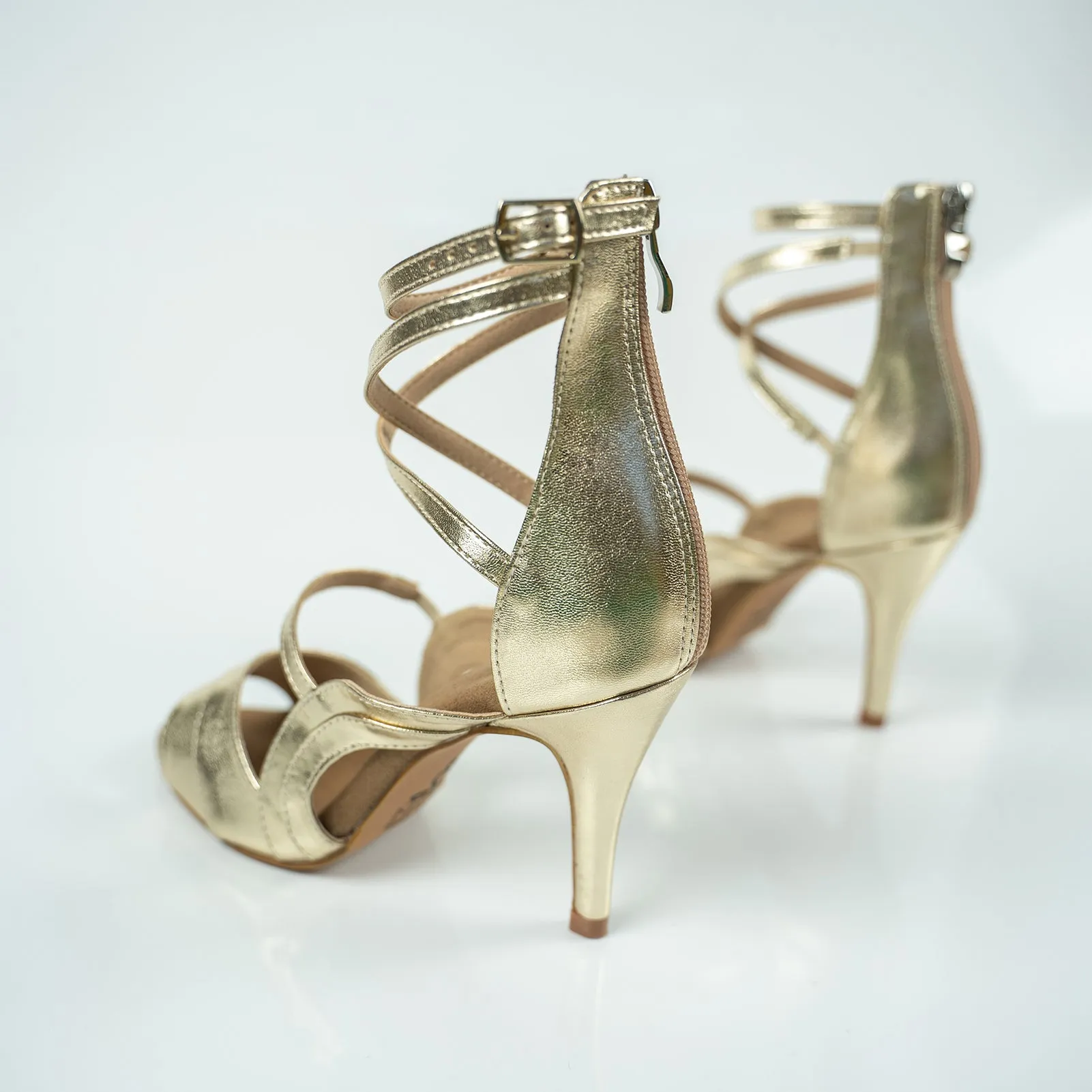 Golden Athena II Open Toe Stiletto Sandals Dance Shoes