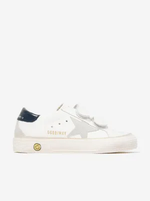 Golden Goose Kids Leather Star May School Trainers in White