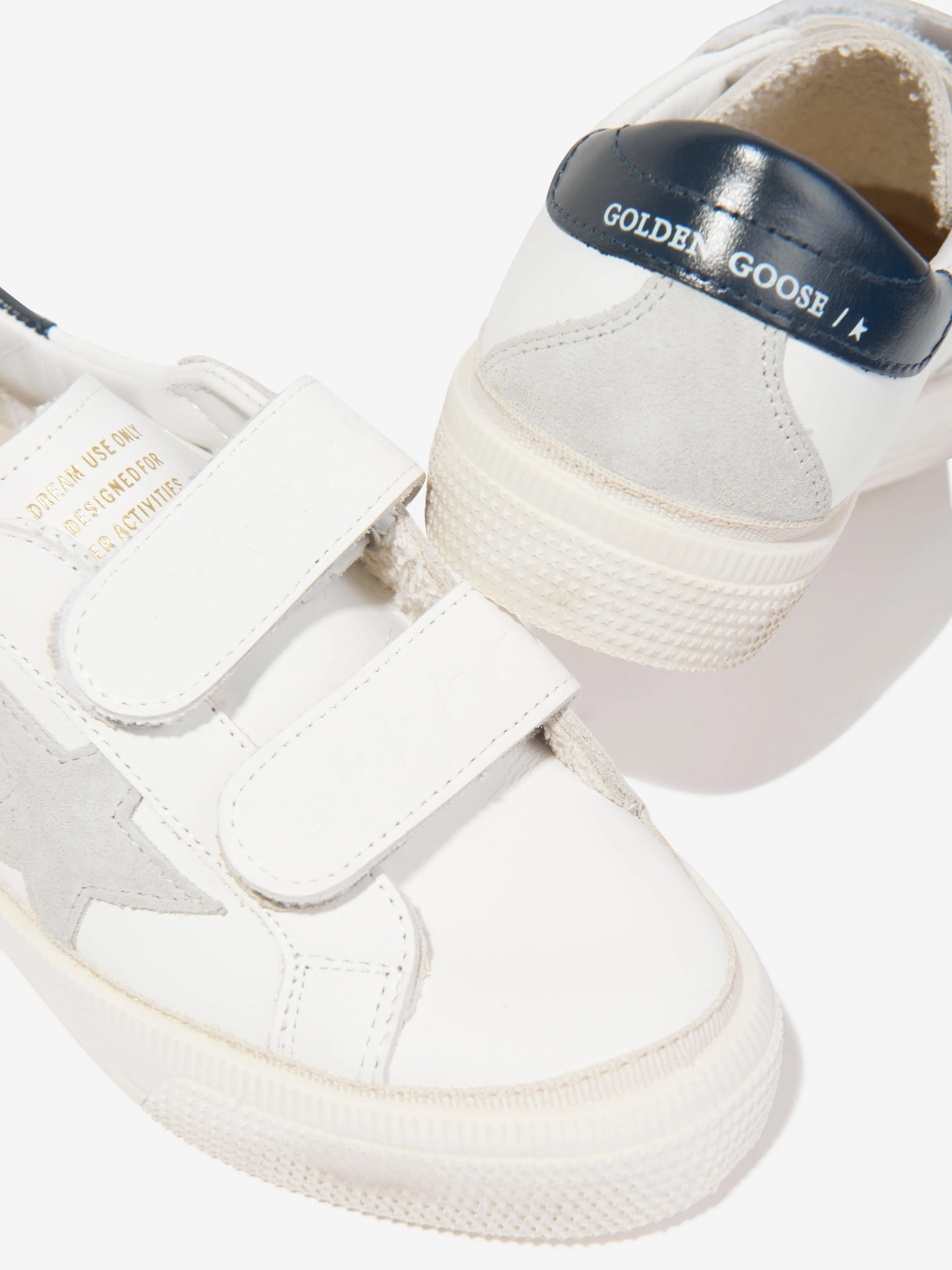 Golden Goose Kids Leather Star May School Trainers in White