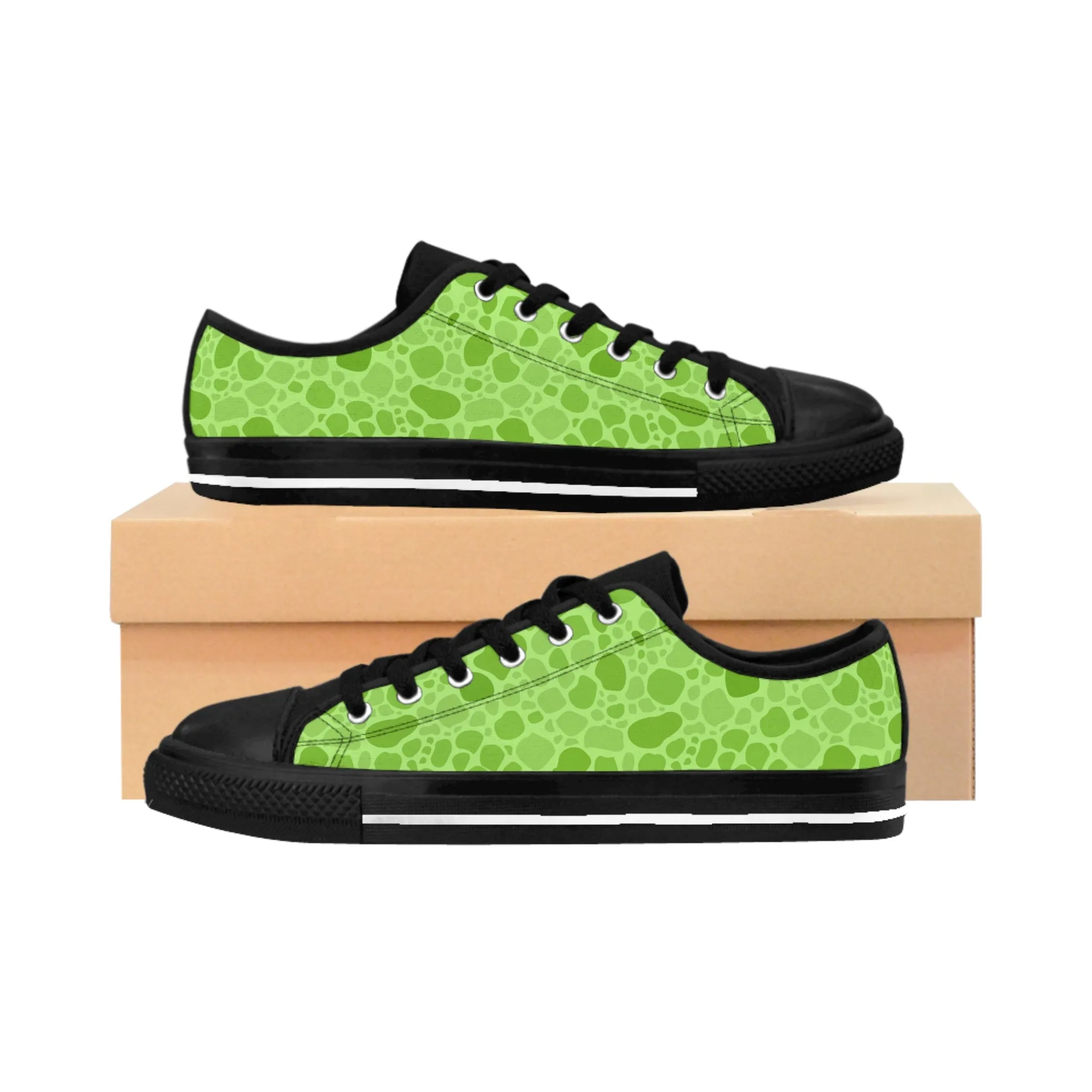 Green Dinosaur Skin Women's Sneakers