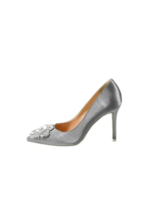 Grey Rhinestone Party Shoes