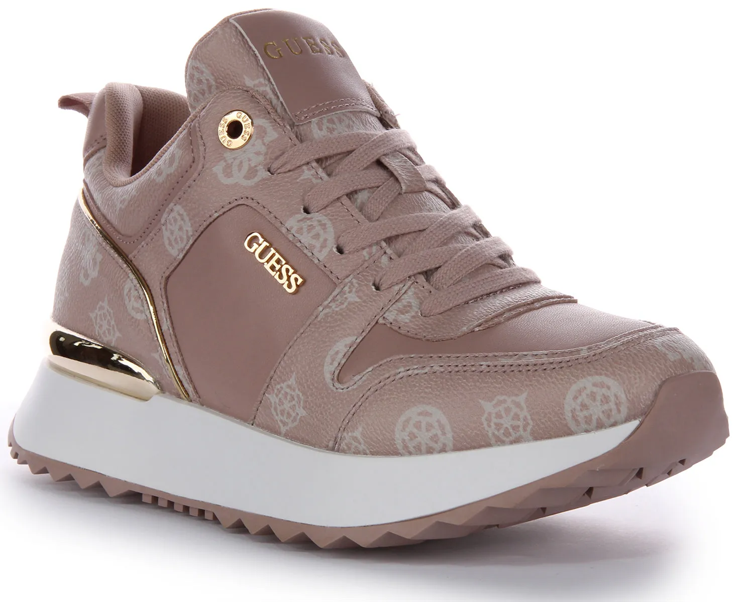 Guess Kaddy Peony Trainers In Pink White For Women