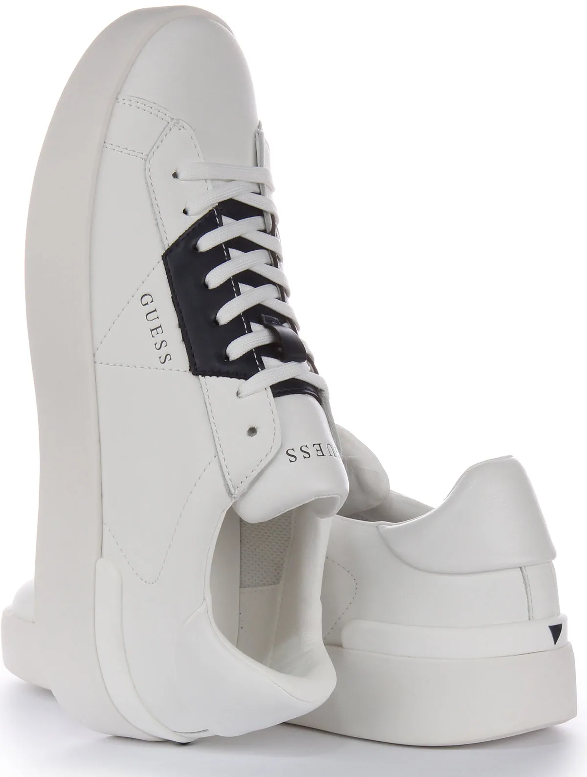 Guess Parma Low Trainers In White Black For Men