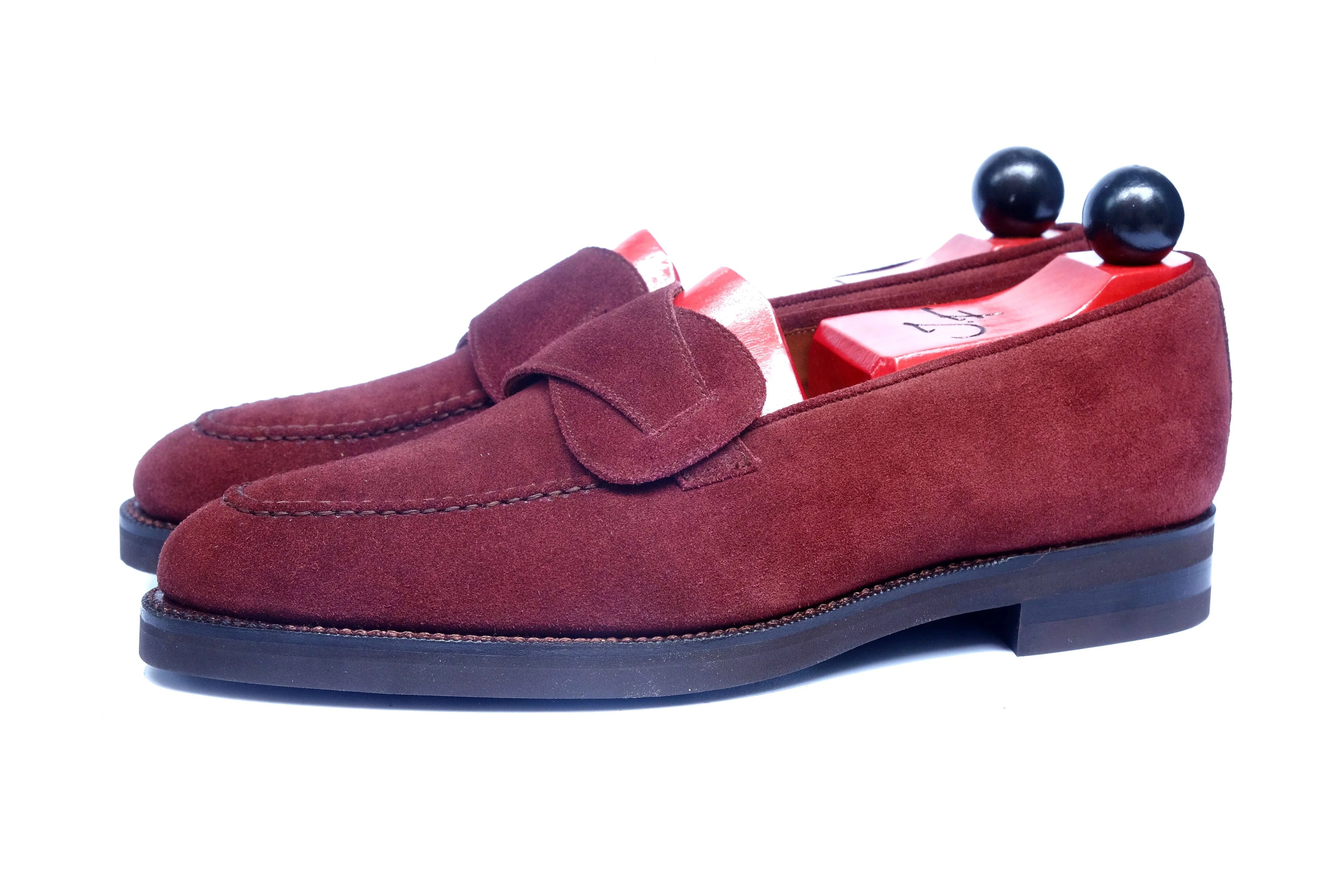 Hawthorne - MTO - Burgundy Suede - TMG Last - Double Country Rubber Sole