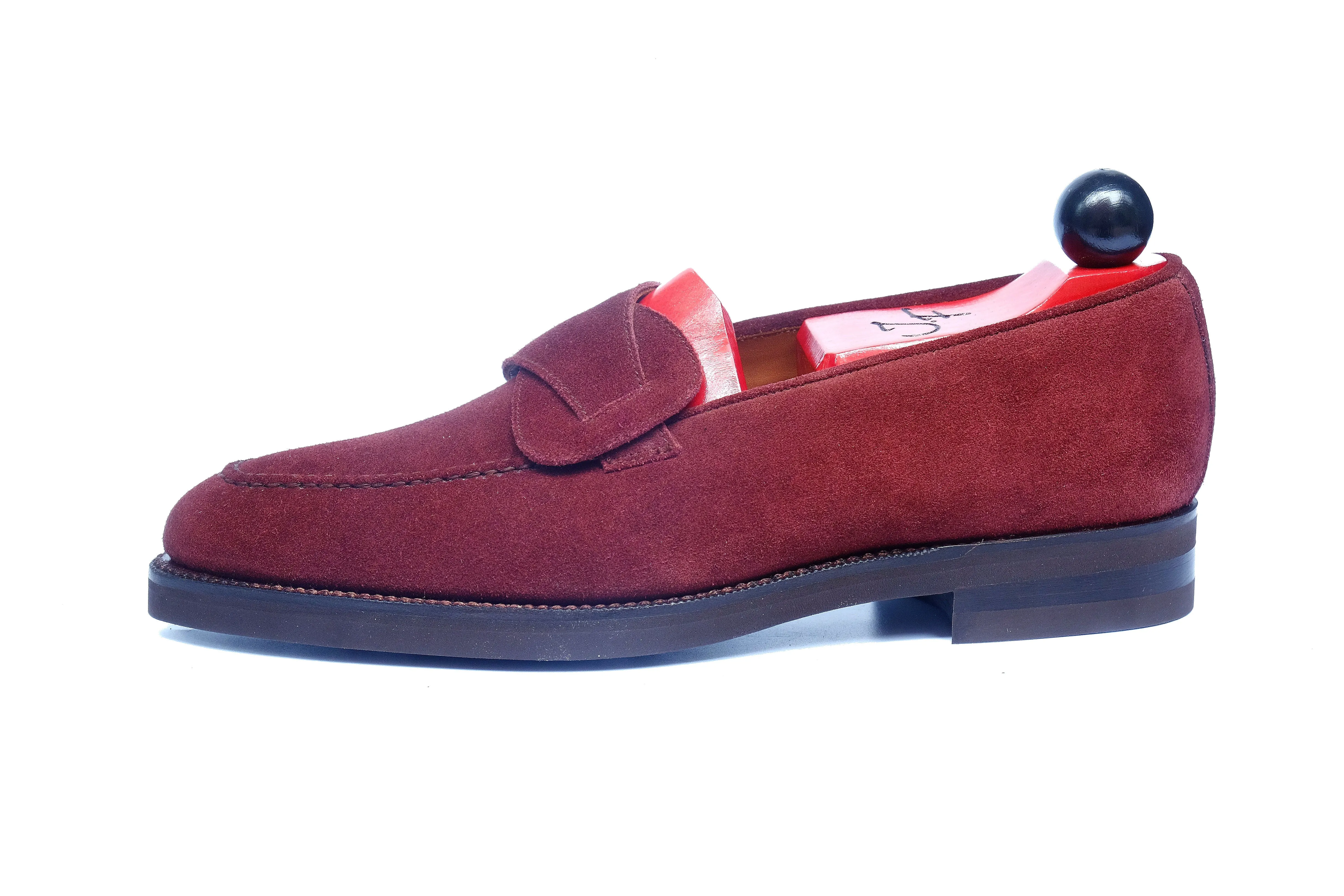 Hawthorne - MTO - Burgundy Suede - TMG Last - Double Country Rubber Sole