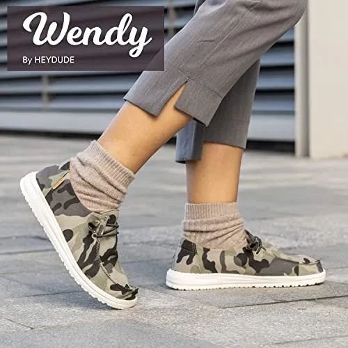 Hey Dude Women's Wendy Camo Size 10 | Women’s Shoes | Women’s Lace Up Loafers | Comfortable & Light-Weight