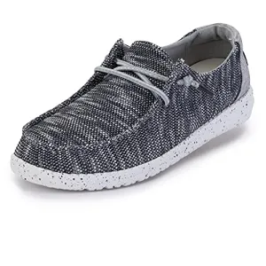 Hey Dude Women's Wendy Sox Dark Grey Size 8 | Women’s Shoes | Women’s Lace Up Loafers | Comfortable & Light-Weight