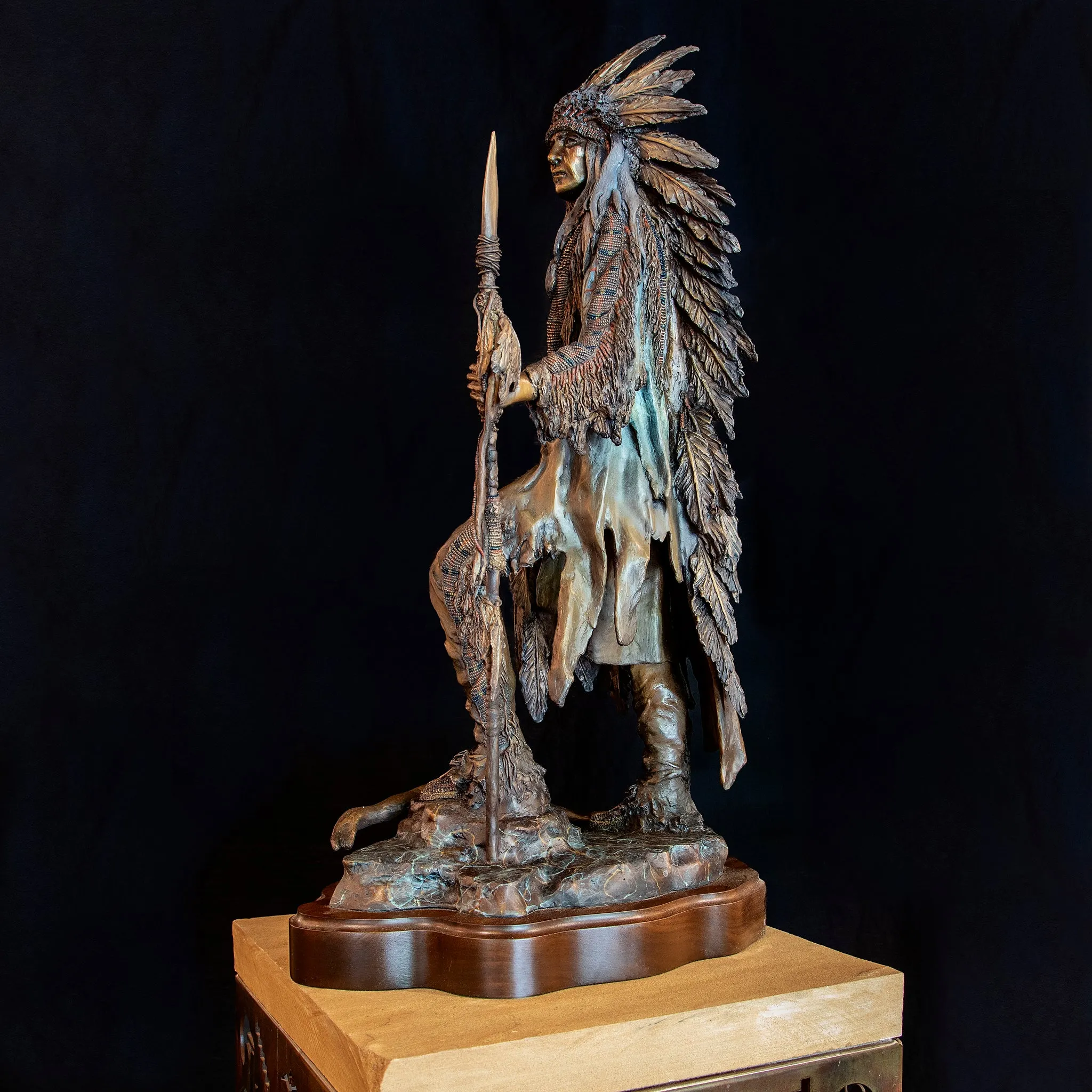 Horizons -- Native American Bronze Statue Portrayal by Cindy Jo Popejoy