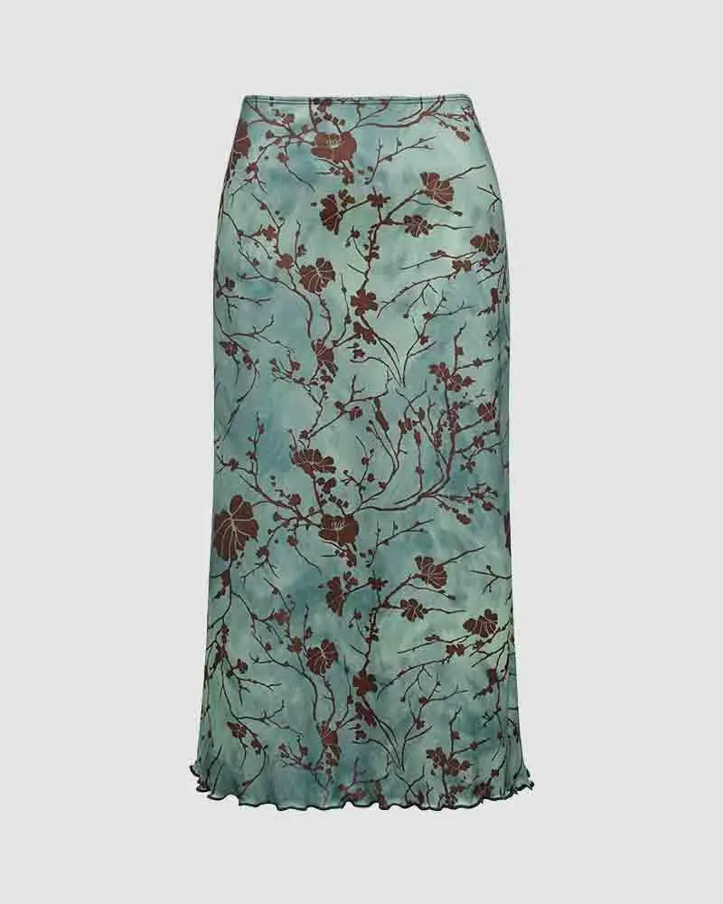 Illyria – Flowing silhouette – Floral maxi skirt