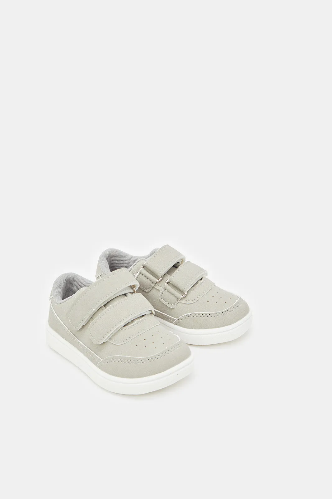 Infant Boys Grey Velcro Strap Sneaker