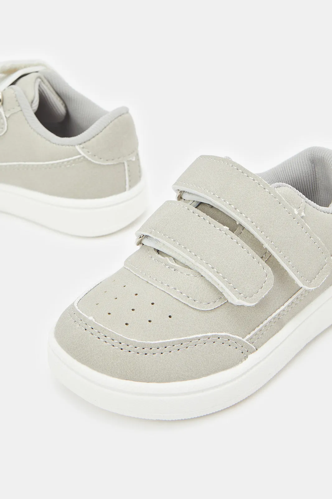 Infant Boys Grey Velcro Strap Sneaker